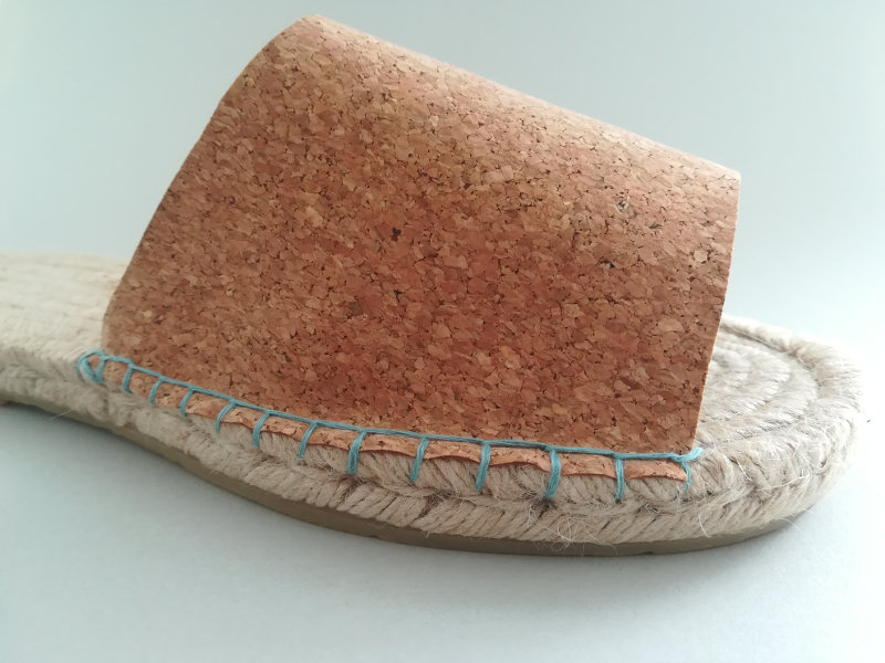 Espadrille Pantolette mit Korkstoff